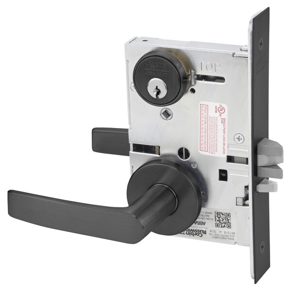 Classroom Mortise Lock, AS Lever, A Rose, Black Suede Powder Coat